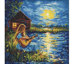 Алмазна мозаїка - "Звуки у темряві" ©art_selena_ua, 40х40см