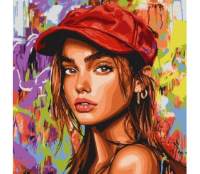 Картина за номерами - "Сучасна Червона шапочка" ©art_selena_ua, 40х40см