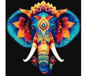 Картина за номерами - "Загадковий слон" ©art_selena_ua, 30х30см