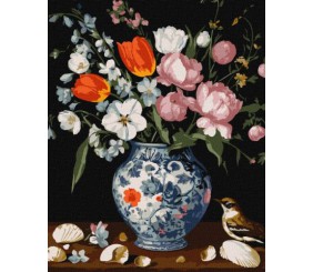 Картина за номерами - "Букет у гарній вазі" ©art_selena_ua, 40х50см