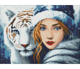 Алмазна мозаїка без підрамника - "Зимове тепло" з голограмними стразами (AB) ©art_selena_ua, 30х40см