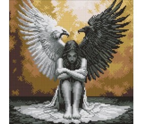 Алмазна мозаїка - "Дві сторони душі" ©art_selena_ua, 40х40см