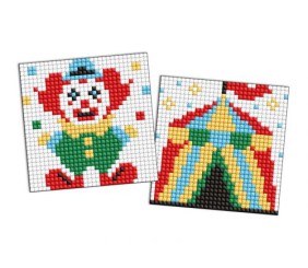 Алмазна мозаїка на стікері - "Професії. Клоун", набір із 2 сюжетів, 9х9см