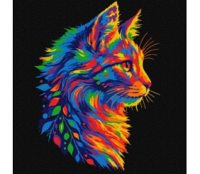 Картина за номерами - "Яскравий котик" ©art_selena_ua, 30х30см