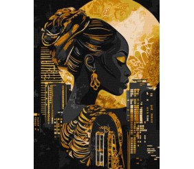 Картина за номерами - "Золото ночі" з фарбами металік extra ©art_selena_ua, 30х40см