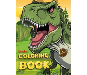 Книжка-розмальовка зі стікерами  "Світ хижих динозаврів"