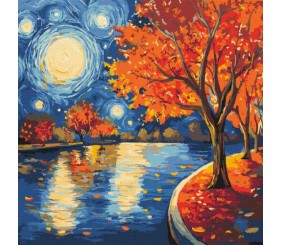 Картина за номерами - Осіння ніч 40х40 см.