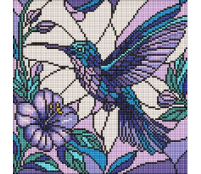 Алмазна мозаїка - Вітраж. Колібрі 30х30 см