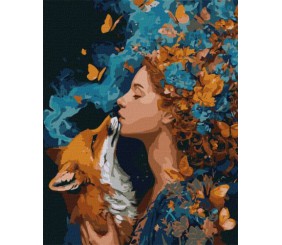 Картина за номерами - Помаранчевий дух осені з фарбами металік extra 40х50