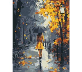 Картина за номерами - Під осінньою зливою 40х50