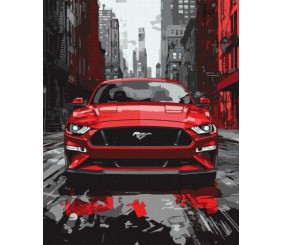 Картина за номерами - Червоний мустанг 40х50 см
