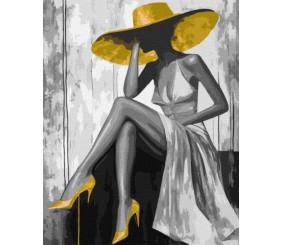 Картина за номерами - Золота дама з фарбами металік extra 40х50 см.