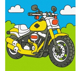 Картина за номерами - Мрія маленького байкера 25х25 см