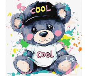 Картина за номерами - Крутий ведмедик 40х40 см.