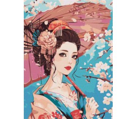 Картина за номерами - Японська красуня 30х40 см.