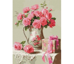 Картина за номерами - Рожевий подарунок 30х40 см.