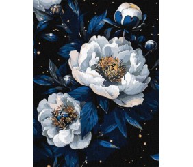 Картина за номерами - Квіткове сузір'я з фарбами металік extra 30х40 см.