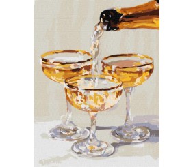 Картина за номерами - Мить для трьох з фарбами металік 30х40 см.