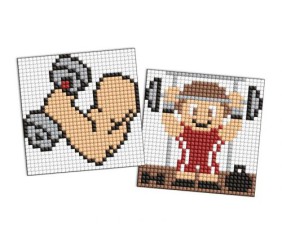 Алмазна мозаїка на стікері - "Спорт. Силач", набір із 2 сюжетів, 9х9см