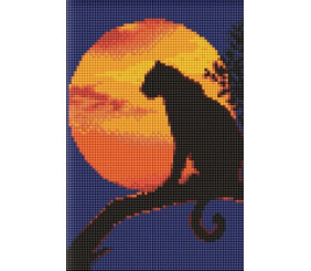 Алмазна мозаїка без підрамника - "Грація пантери" ©art_selena_ua, 20х30см