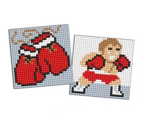 Алмазна мозаїка на стікері - "Спорт. Боксер", набір із 2 сюжетів, 9х9см