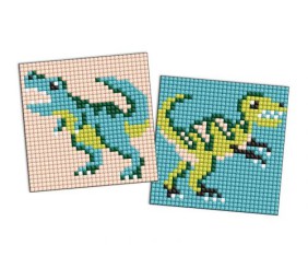 Алмазна мозаїка на стікері - "Юрський період. Динозавр 4", набір із 2 сюжетів, 9х9см