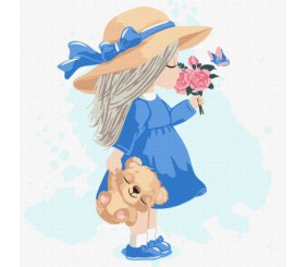 Картина за номерами - Маленька дівчинка 30х30 см.