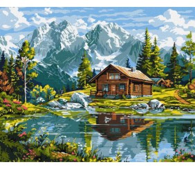 Картина за номерами - "Затишний котедж" ©art_selena_ua, 40х50см