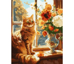 Картина за номерами - "Рудий котик" ©art_selena_ua, 40х50см