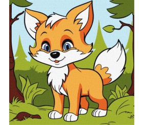 Картина за номерами - "Пухнаста лисиця" ©art_selena_ua, 25х25см