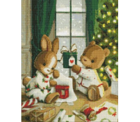 Алмазна мозаїка - "Подарунки для близьких" з голограмними стразами (AB) ©tanya_bonya, 40х50см