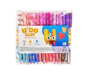 Набір для творчості (повітряний пластилін) "UʼDO Clay 51 шт." брикет 6г (укр)