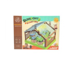 Теплиця підсвічування, лампа, насіння, торфʼяні таблетки, горщики,  в коробці