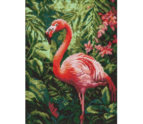Алмазна мозаїка - "Фламінго в тропіках" ©art_selena_ua, 30х40см
