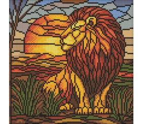 Алмазна мозаїка - "Вітраж. Лев" ©art_selena_ua, 30х30см