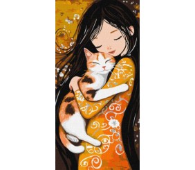 Картина за номерами - "Кіт на руках" ©art_selena_ua, 40х80см