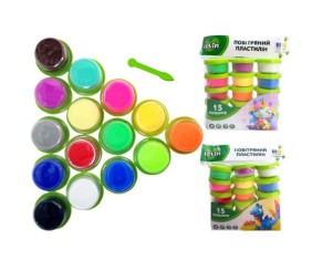 Набір для ліплення з повітряним пластиліном в стаканчиках, 15 кольорів
