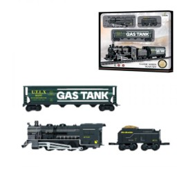 Залізниця 15 елементів, 2 вантажні вагони, звук, підсвічування, в коробці