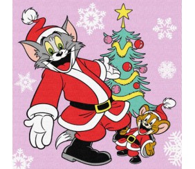 Картина по номерах "Tom and Jerry: біля ялинки" 25х25 см