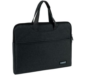 Сумка для документів текстильна А4, 1 відділ, темно-сіра