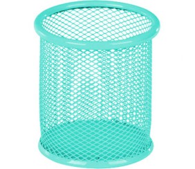 Підставка для ручок кругла 80х80х100мм, мет, бірюзова