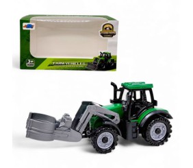 Машинка Спецтехніка. Трактор 10 см (З КЛІЩАМИ)