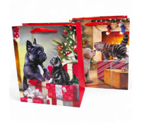 Пакет паперовий LARGE XMAS Dog 26x12,7x32,4, 210gsm, асорті