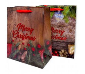 Пакет паперовий LARGE XMAS Merry3 26x12,7x32,4, 210gsm ,асорті