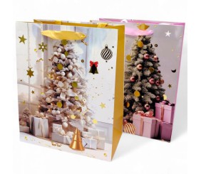 Пакет паперовий LARGE XMAS1 26x12,7x32,4 , 210gsm.асорті