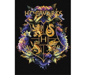 Картина за номерами з фарбами металік "Harry Potter: Герб Гоґвортсу" 30х40 см