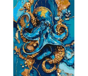 Картина за номерами з фарбами металік "Восьминіг" 40х50 см