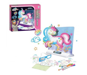 Дошка для малювання підсвічування, 7 трафаретів, 4 маркери, 3D окуляри, в коробці