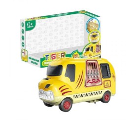 Машина музична з тигром, світло, звуки, їде вперед, фігурка тигра рухається, в коробці