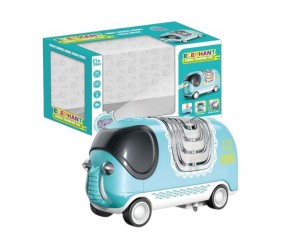 Машина музична, підсвічування, їздить, звуки транспорту і тварин, машинка і слон хитаються, 2 режими: зі звуком та без, гумові шини, в коробці